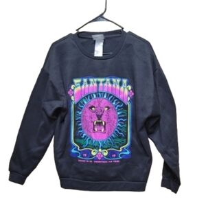 Carlos Santana Woodstock 1969 Fleece Crewneck Adult Medium Black